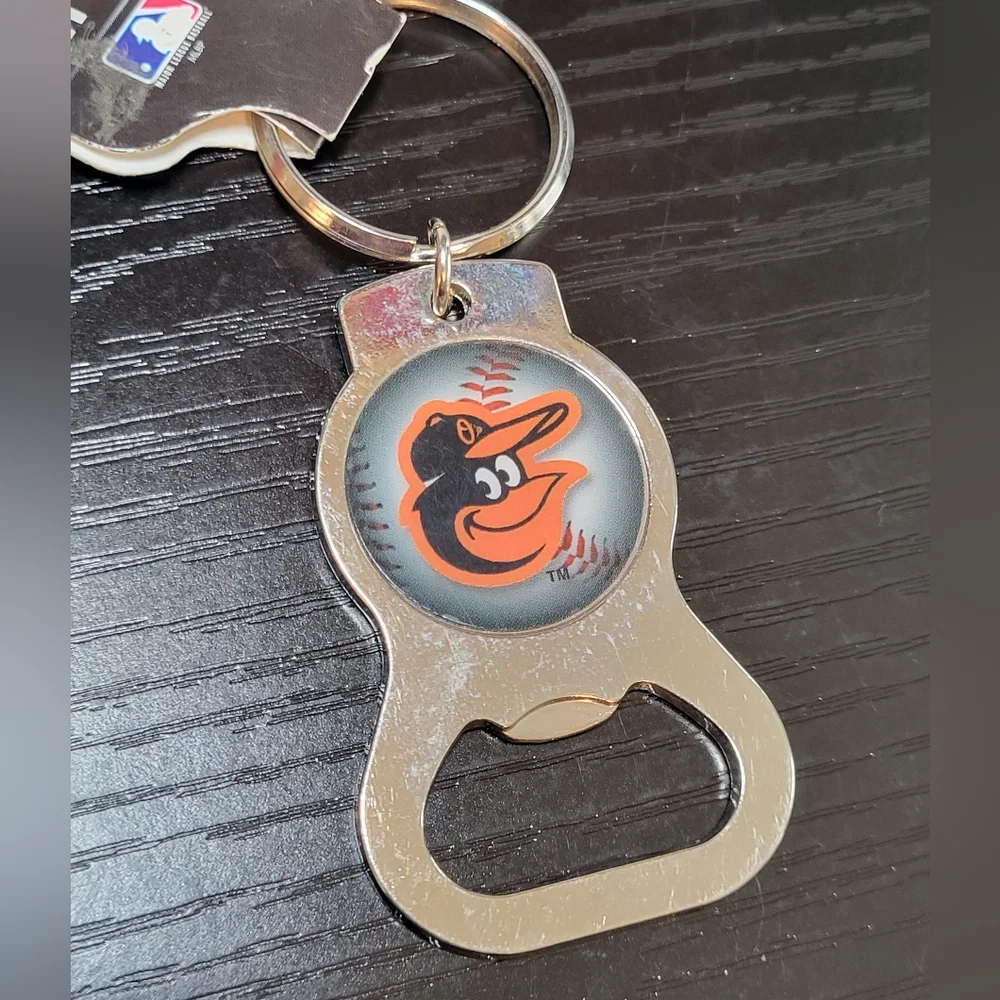 Baltimore Orioles Keychain Bottle Opener Metal Silver Orange Retro MLB Baseball‎